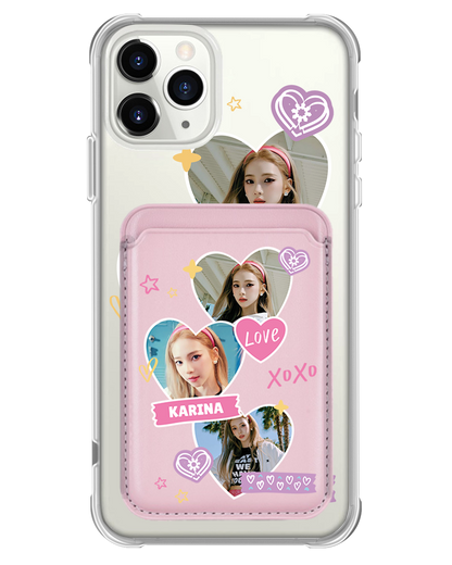 iPhone Magnetic Wallet Case - Face Grid Love