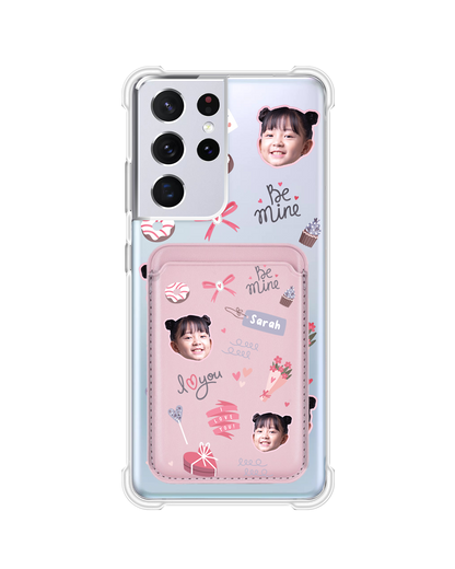 Android Magnetic Wallet Case - Face Grid Lovely