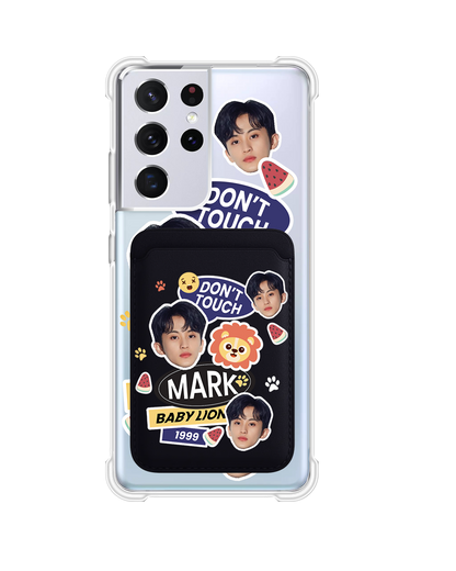 Android Magnetic Wallet Case - Face Grid Baby Lion