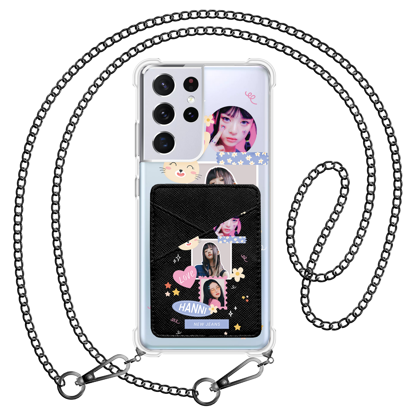 Android Phone Wallet Case - Face Grid Frame
