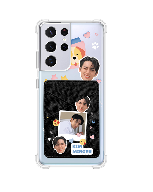 Android Phone Wallet Case - Face Grid Polaroid