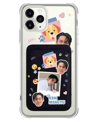 iPhone Magnetic Wallet Case - Face Grid Polaroid