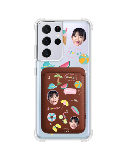 Android Magnetic Wallet Case - Face Grid Summer