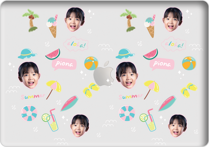 MacBook Snap Case - Face Grid Summer