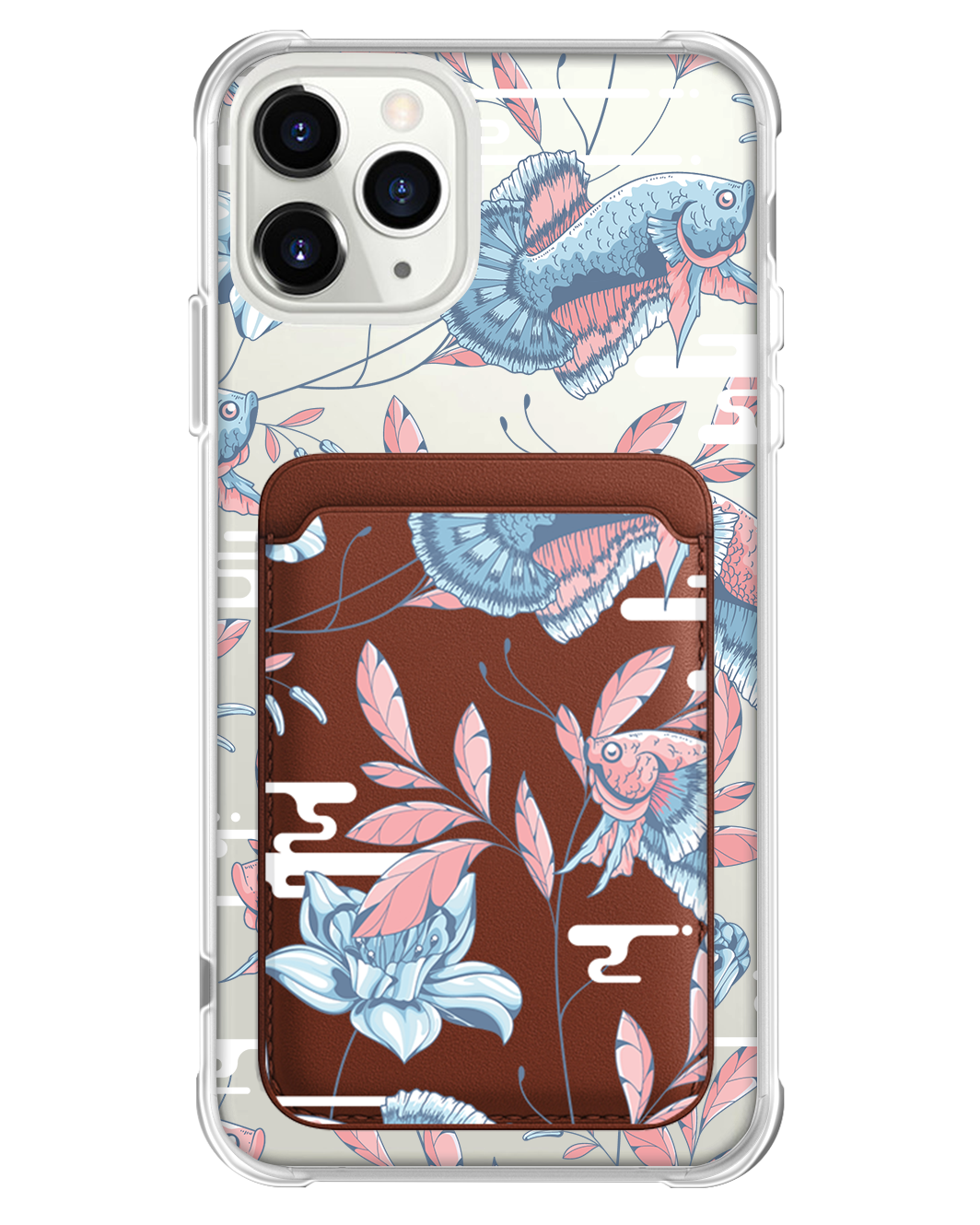 iPhone Magnetic Wallet Case - Fish & Floral 3.0