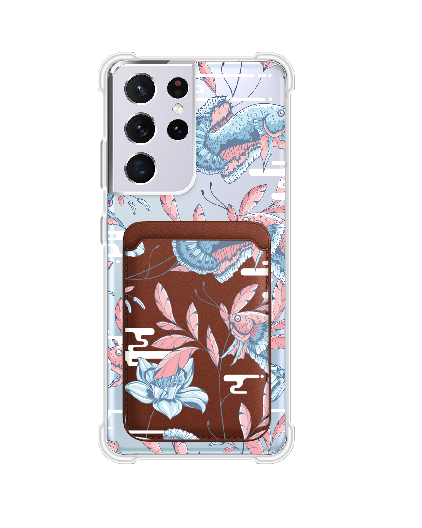 Android Magnetic Wallet Case - Fish & Floral 3.0