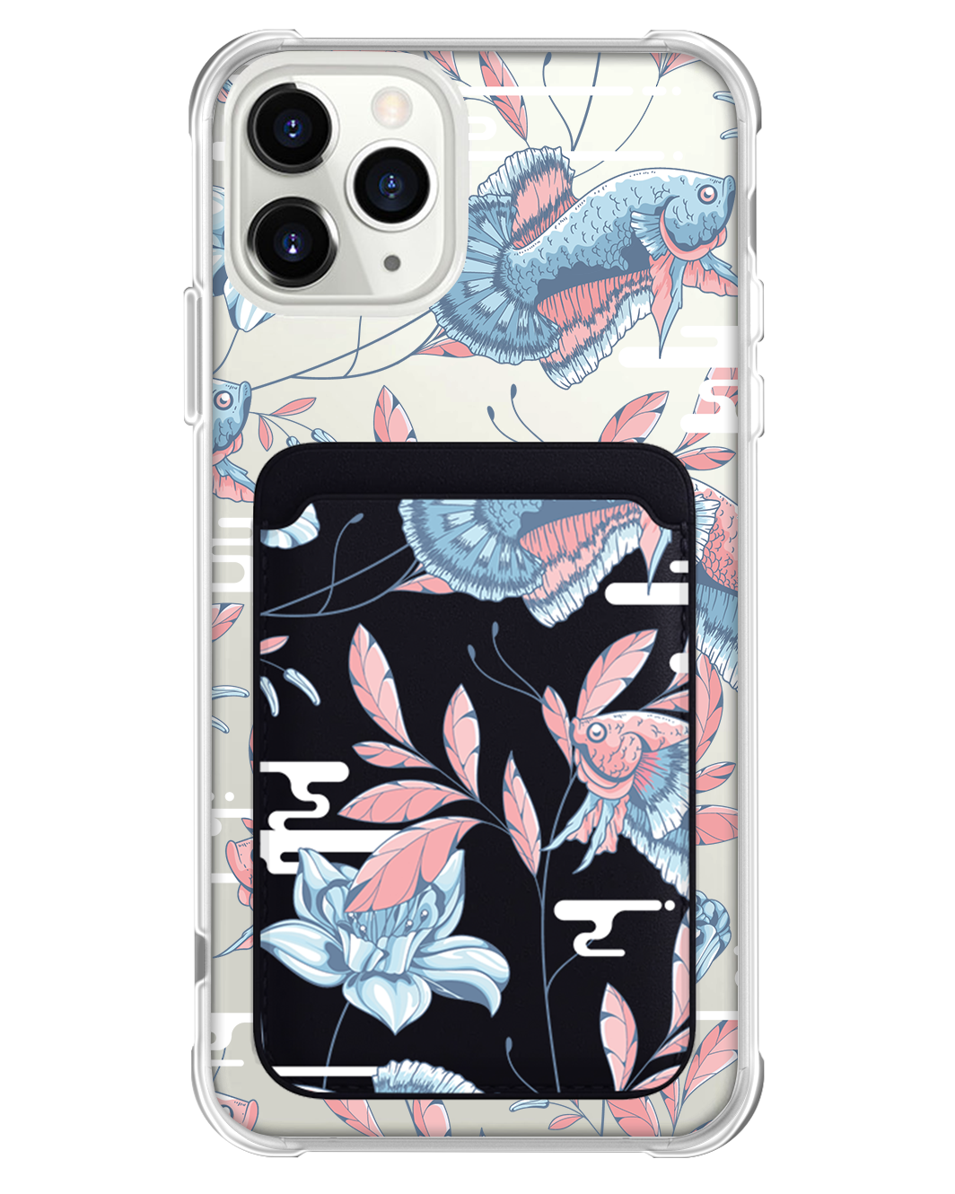 iPhone Magnetic Wallet Case - Fish & Floral 3.0