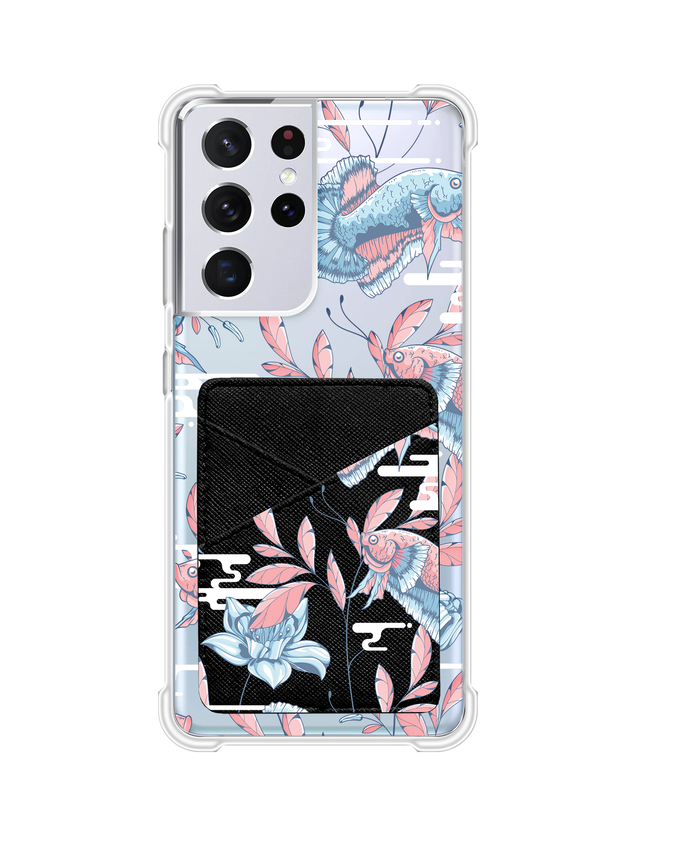 Android Phone Wallet Case - Fish & Floral 3.0