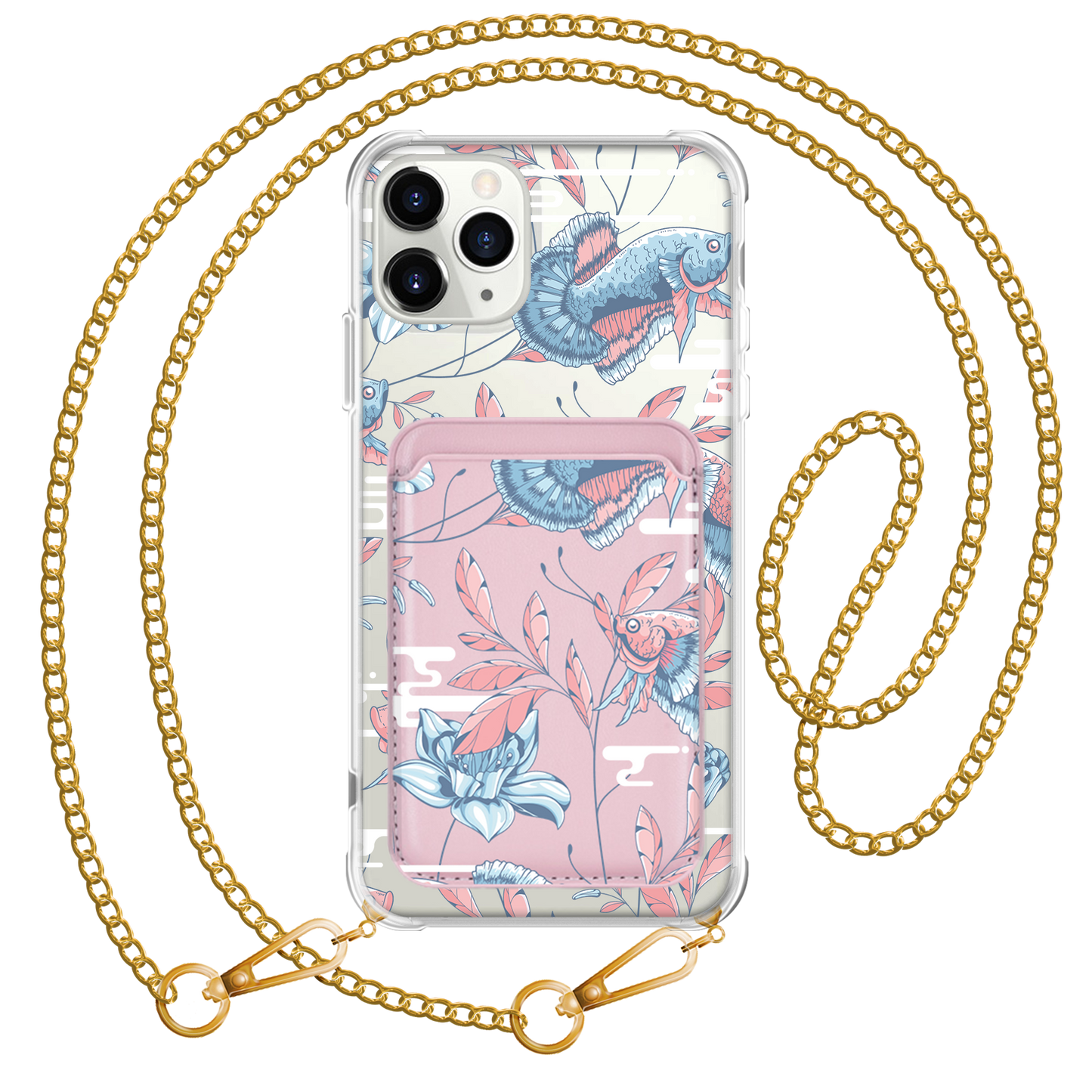 iPhone Magnetic Wallet Case - Fish & Floral 3.0