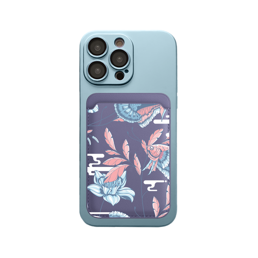 iPhone Magnetic Wallet Silicone Case - Fish & Floral 3.0