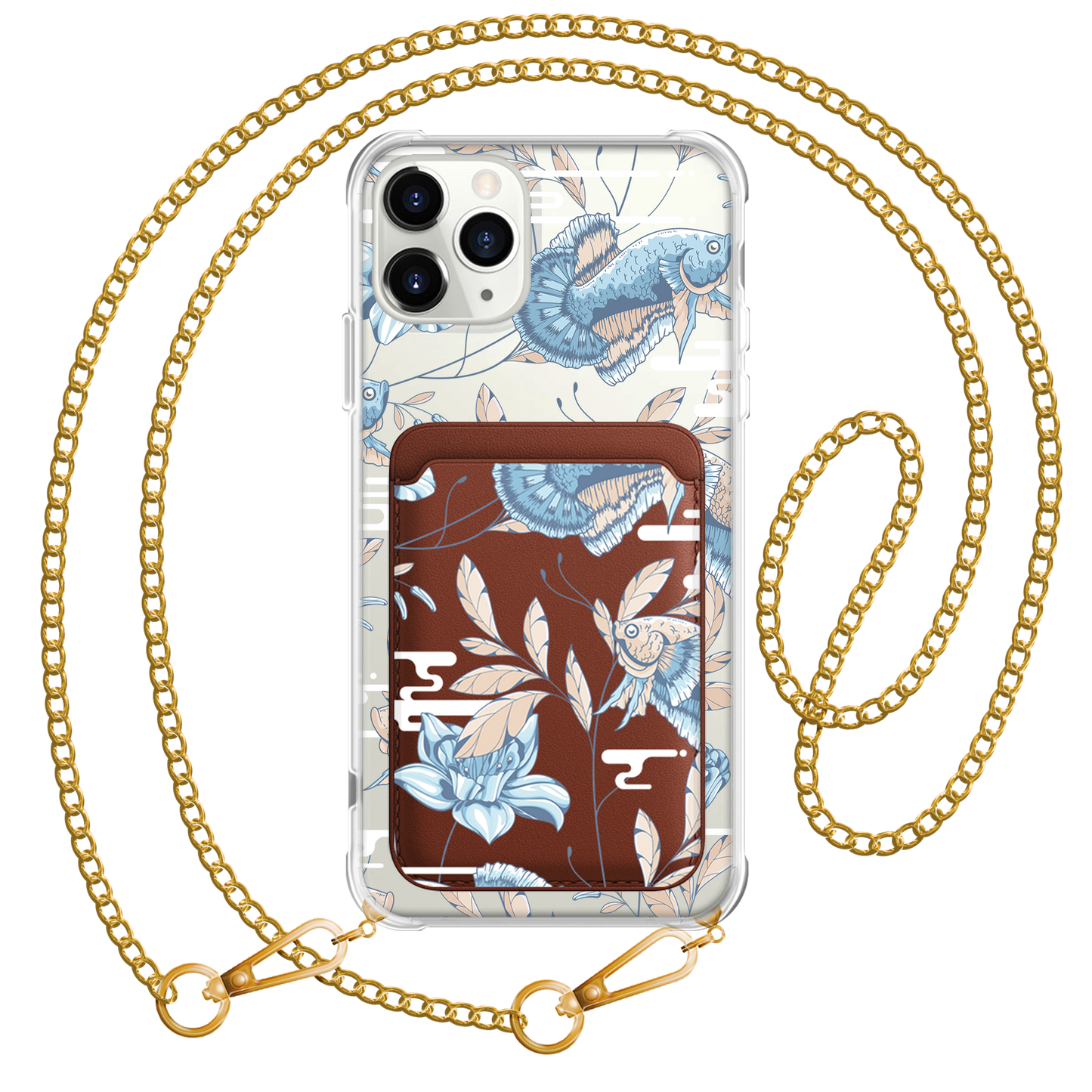 iPhone Magnetic Wallet Case - Fish & Floral 4.0