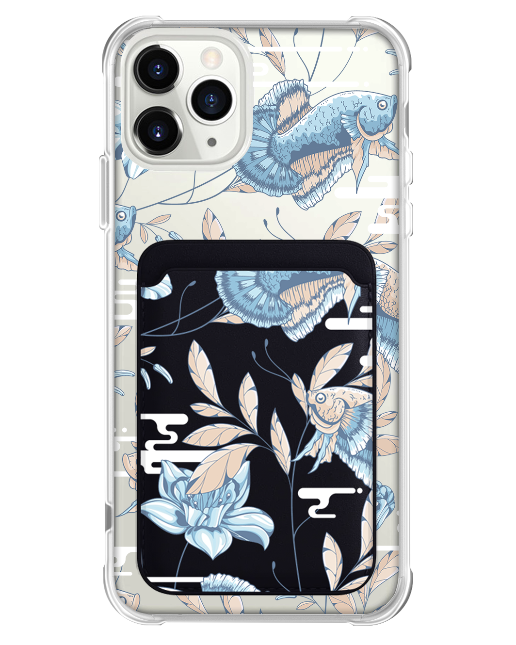 iPhone Magnetic Wallet Case - Fish & Floral 4.0