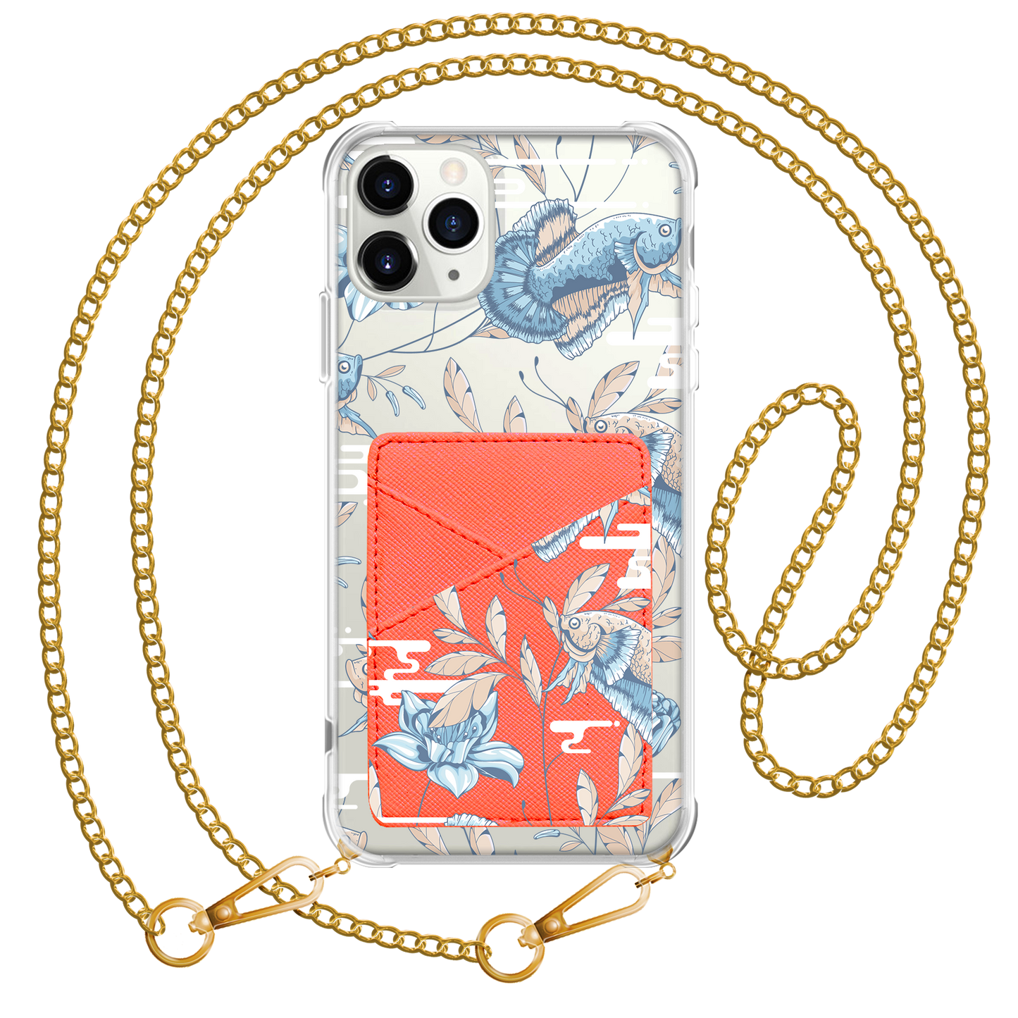 iPhone Phone Wallet Case - Fish & Floral 4.0