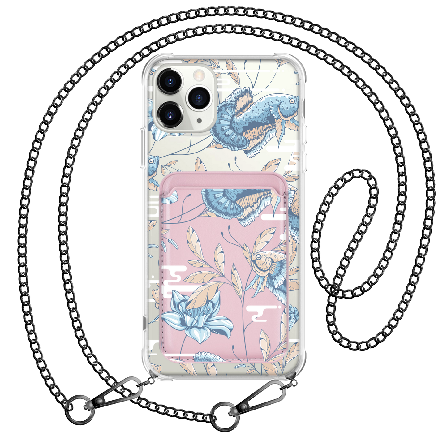 iPhone Magnetic Wallet Case - Fish & Floral 4.0