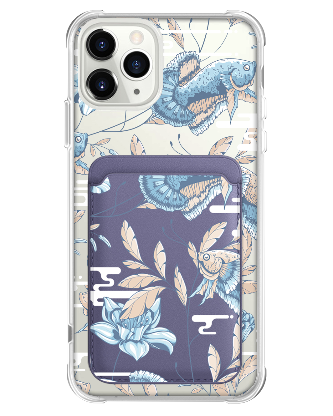 iPhone Magnetic Wallet Case - Fish & Floral 4.0