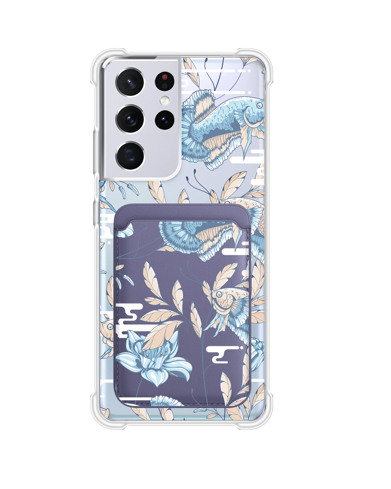 Android Magnetic Wallet Case - Fish & Floral 4.0