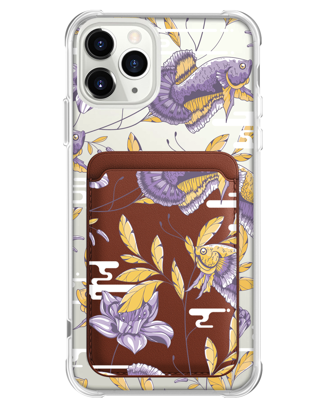 iPhone Magnetic Wallet Case - Fish & Floral 5.0