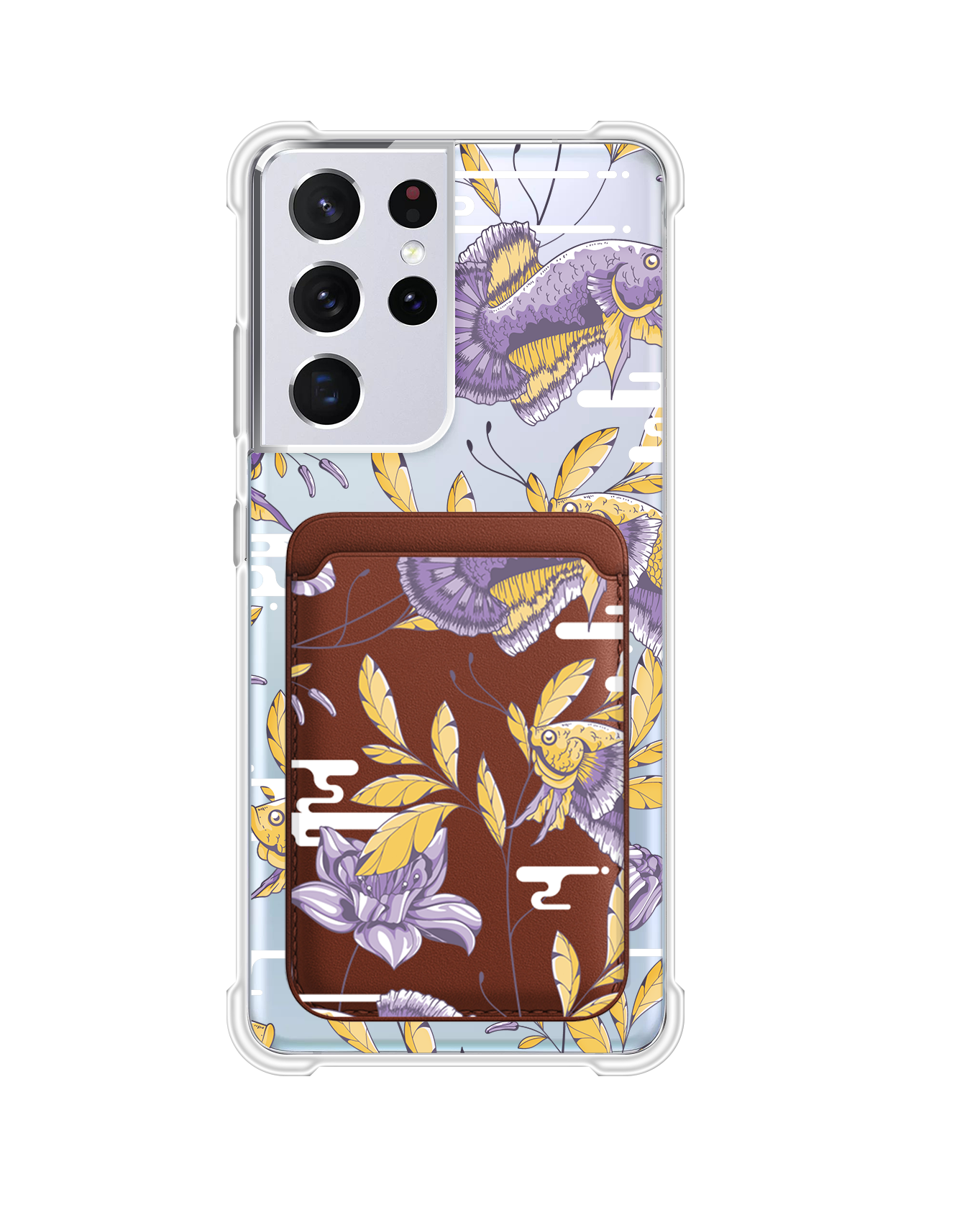 Android Magnetic Wallet Case - Fish & Floral 5.0