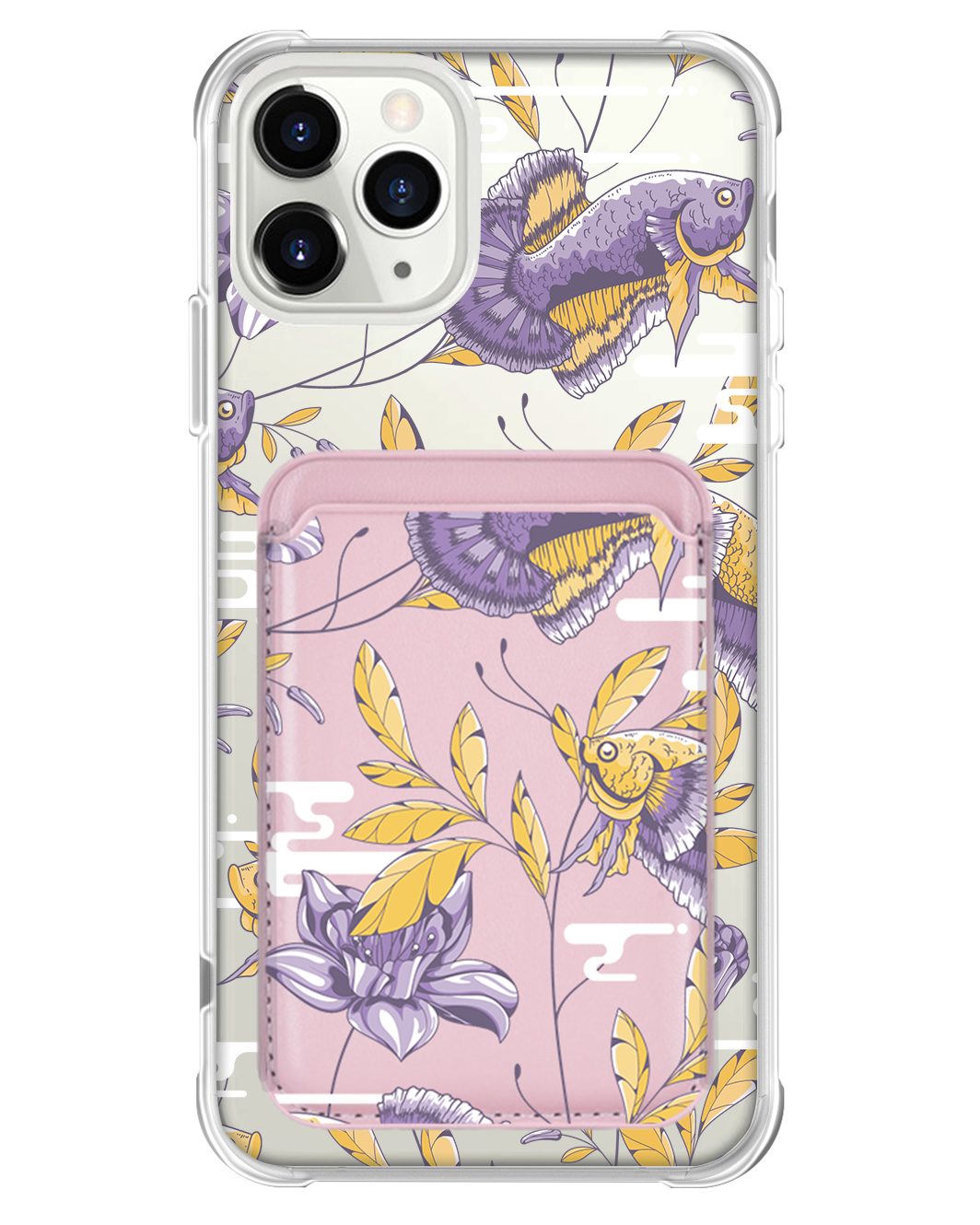 iPhone Magnetic Wallet Case - Fish & Floral 5.0