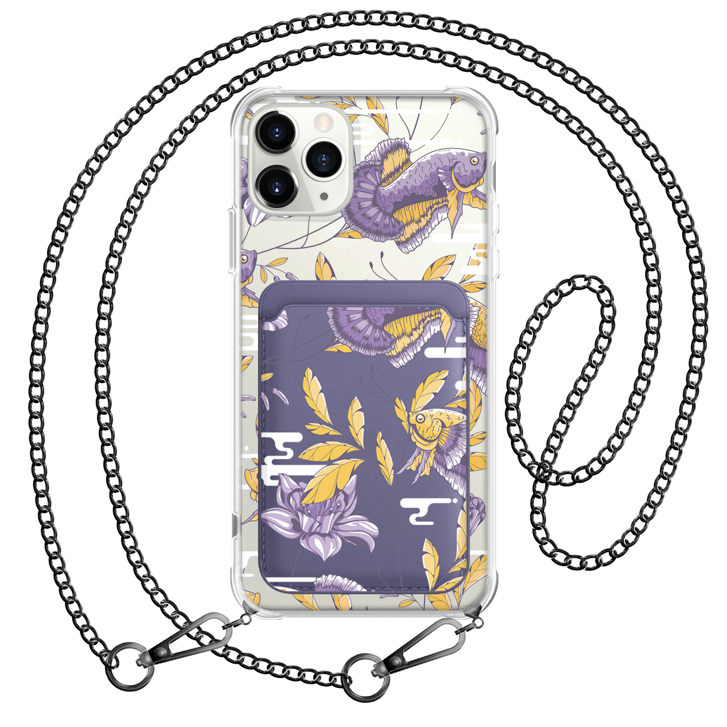 iPhone Magnetic Wallet Case - Fish & Floral 5.0