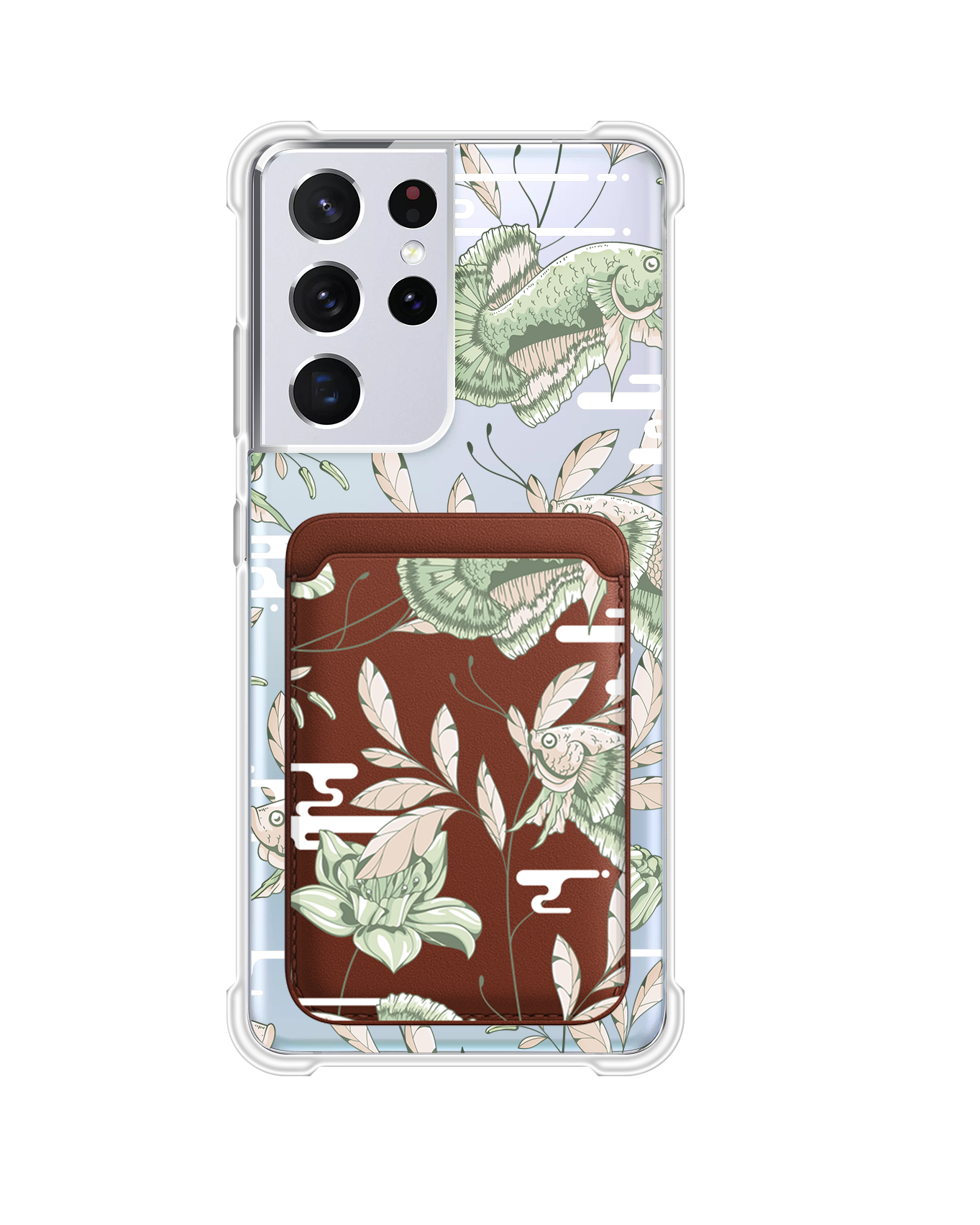 Android Magnetic Wallet Case - Fish & Floral 6.0