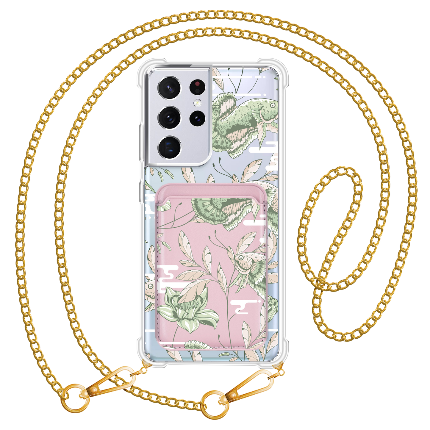 Android Magnetic Wallet Case - Fish & Floral 6.0