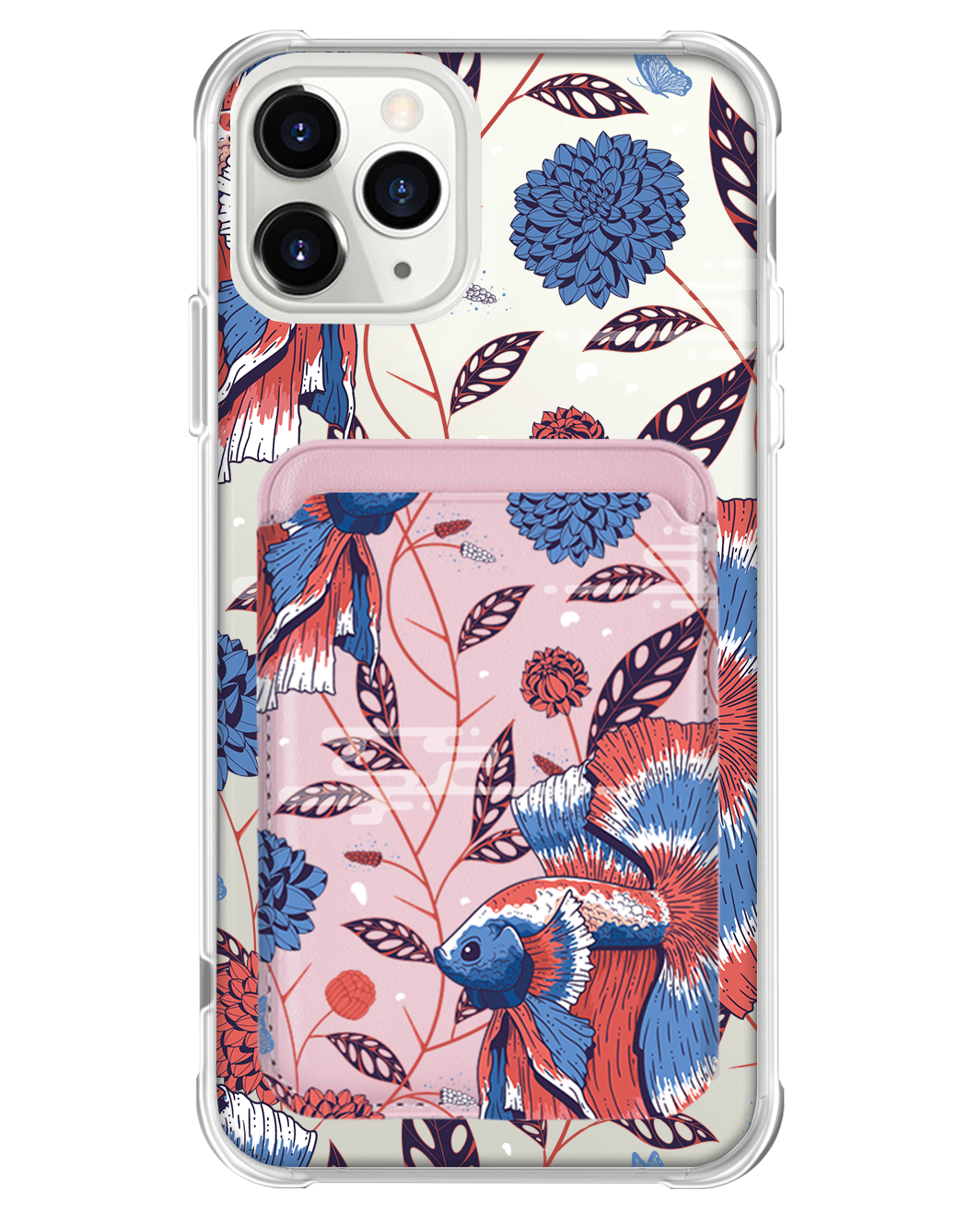 iPhone Magnetic Wallet Case - Fish & Floral 2.0