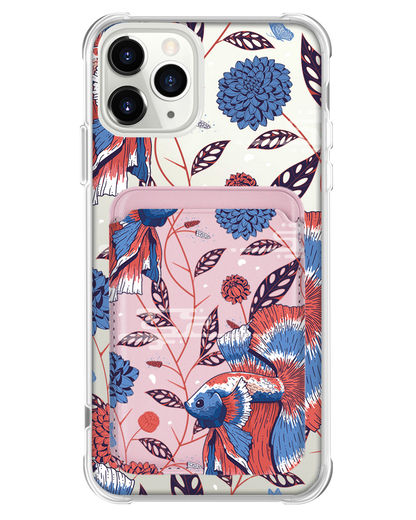 iPhone Magnetic Wallet Case - Fish & Floral 2.0