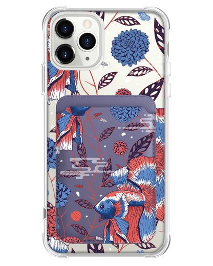 iPhone Magnetic Wallet Case - Fish & Floral 2.0