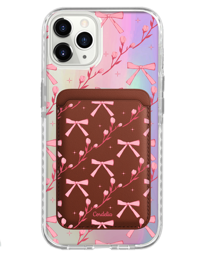 iPhone Magnetic Wallet Holo Case - Coquette Floral