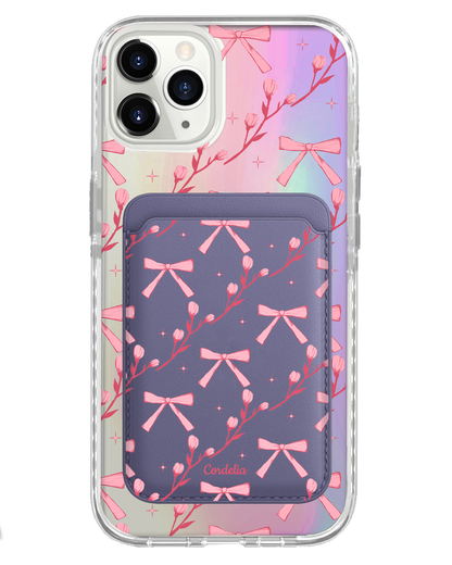 iPhone Magnetic Wallet Holo Case - Coquette Floral