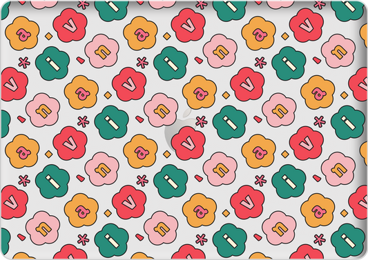 Macbook Snap Case - Flower Petals Monogram 3.0