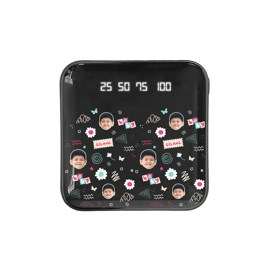 Mini Mighty Powerbank 12,000 mAh - Face Grid Abstract
