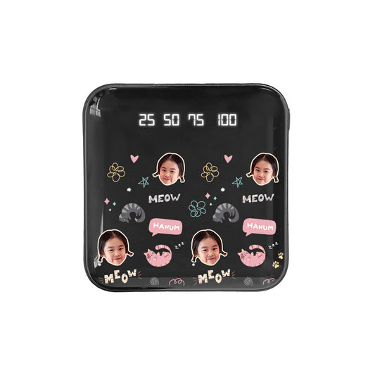Mini Mighty Powerbank 12,000 mAh - Face Grid Kitty
