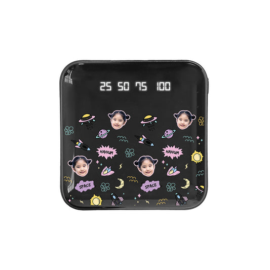 Mini Mighty Powerbank 12,000 mAh - Face Grid Space