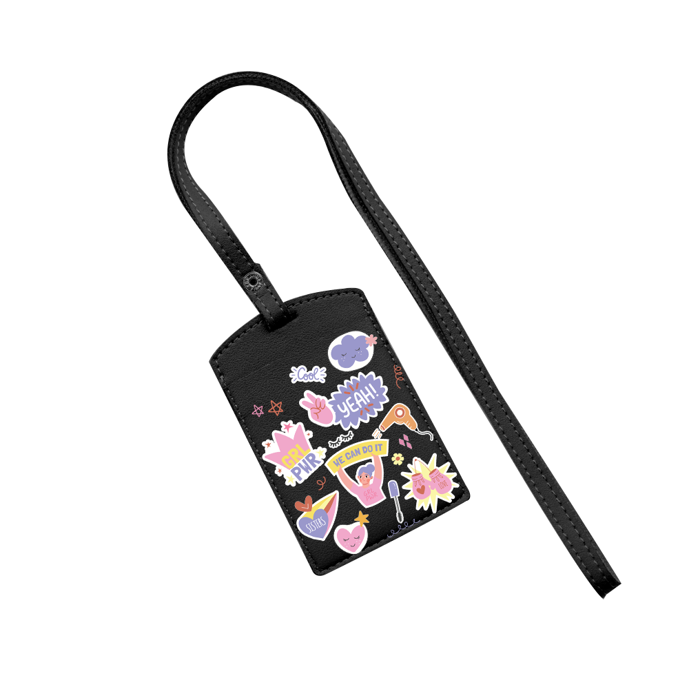 Vegan Leather Lanyard - Girl Power Sticker Pack