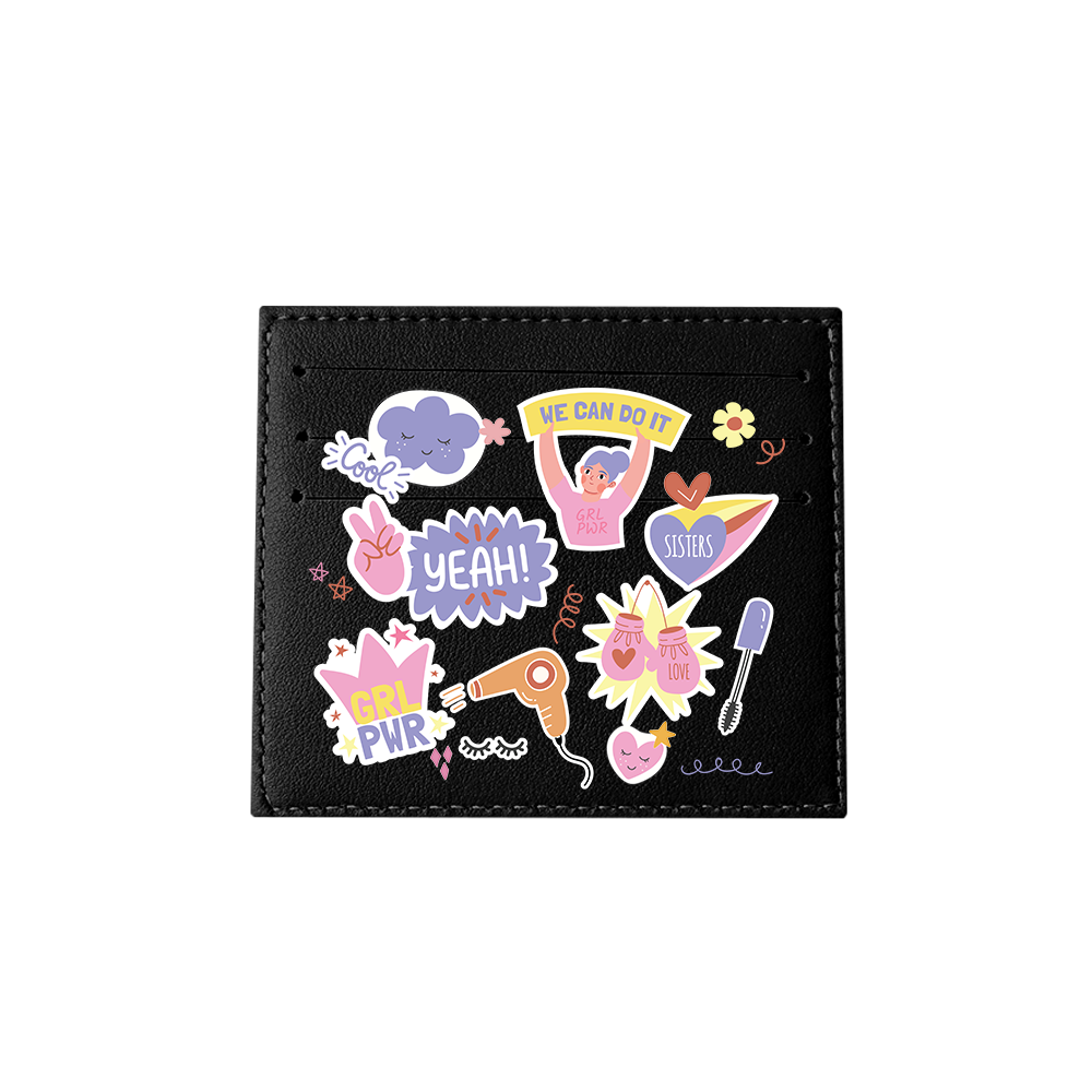 6 Slots Card Holder - Girl Power Sticker Pack