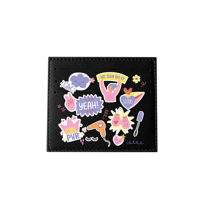 6 Slots Card Holder - Girl Power Sticker Pack
