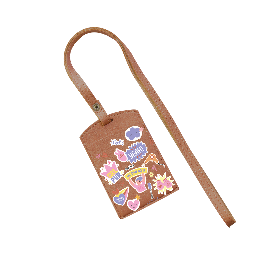 Vegan Leather Lanyard - Girl Power Sticker Pack