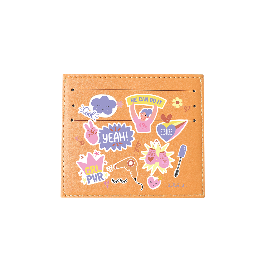 6 Slots Card Holder - Girl Power Sticker Pack