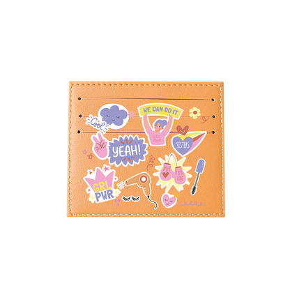6 Slots Card Holder - Girl Power Sticker Pack