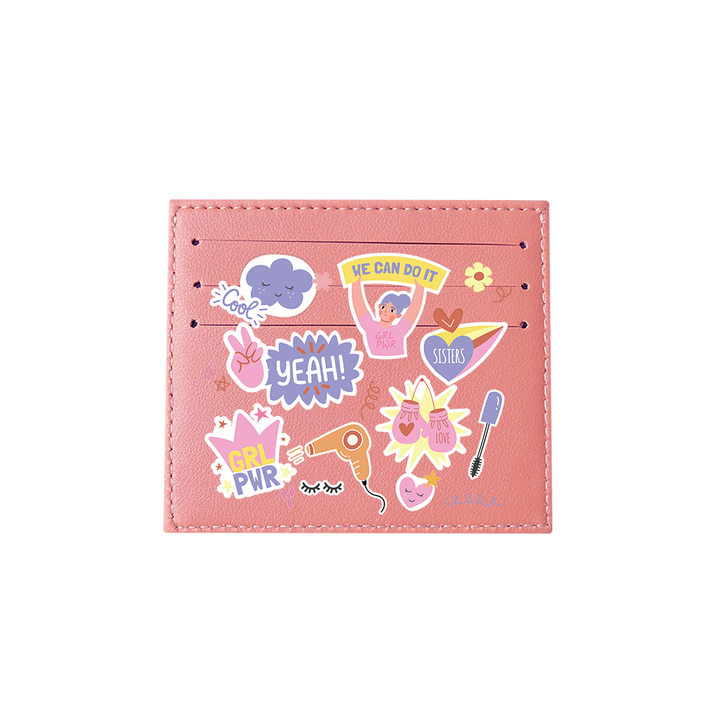 6 Slots Card Holder - Girl Power Sticker Pack