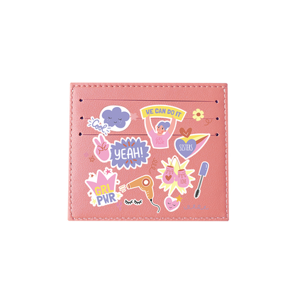 6 Slots Card Holder - Girl Power Sticker Pack