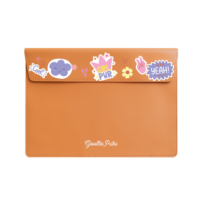 Vegan Leather Sleeve - Girl Power Sticker Pack