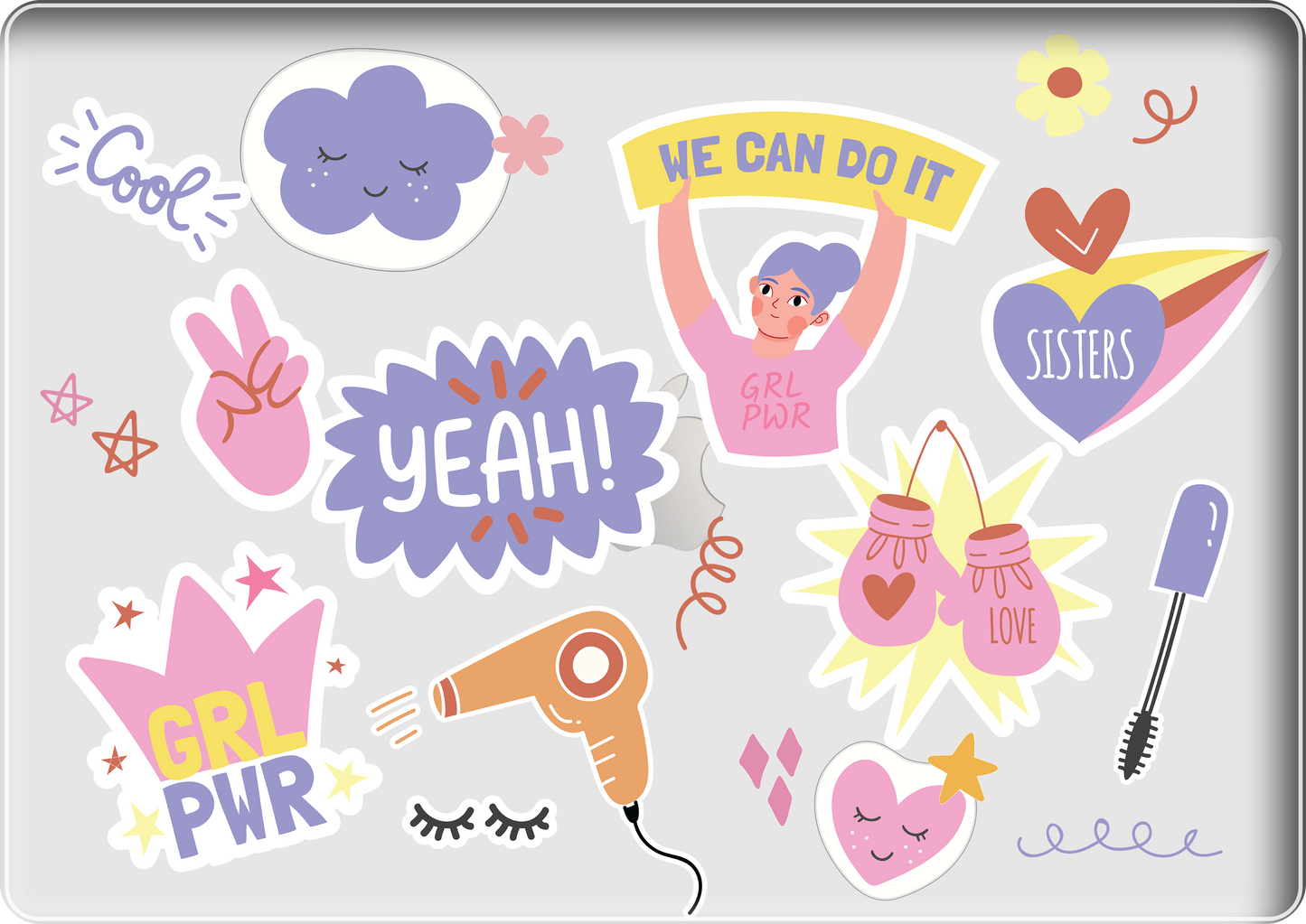 MacBook Snap Case - Girl Power Sticker Pack