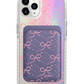 iPhone Magnetic Wallet Holo Case - Coquette Glittery Bow