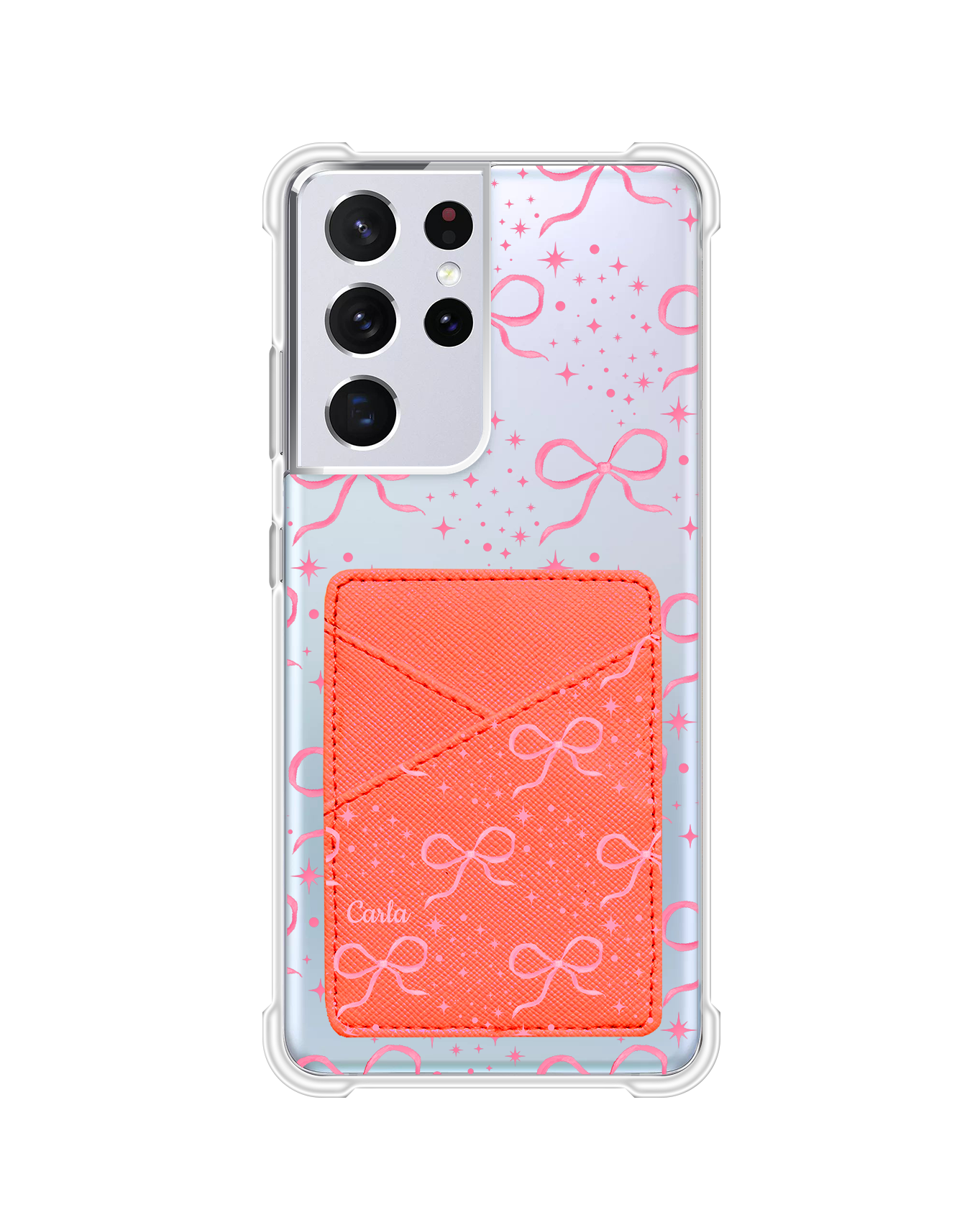 Android Phone Wallet Case - Coquette Glittery Blow