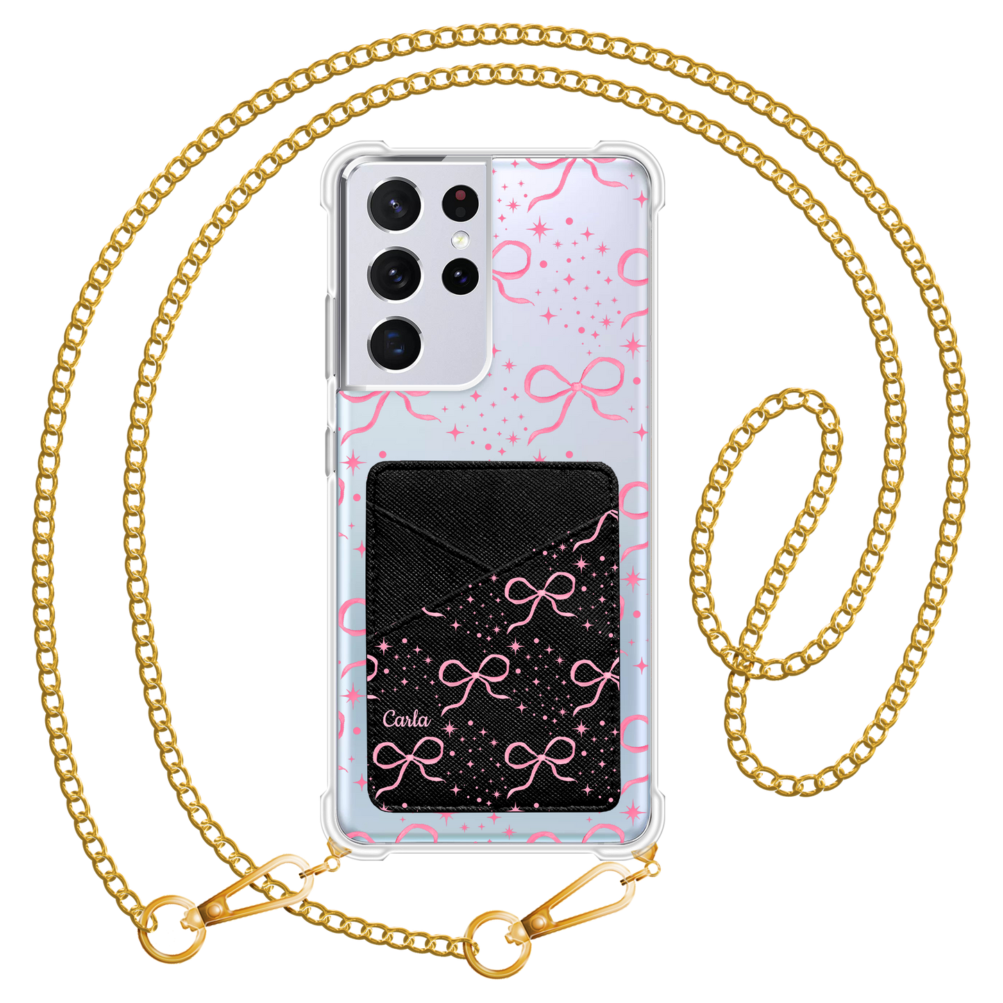 Android Phone Wallet Case - Coquette Glittery Blow