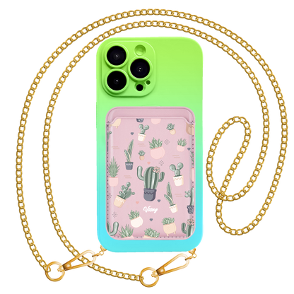iPhone Magnetic Wallet Silicone Case - Cactus 2.0