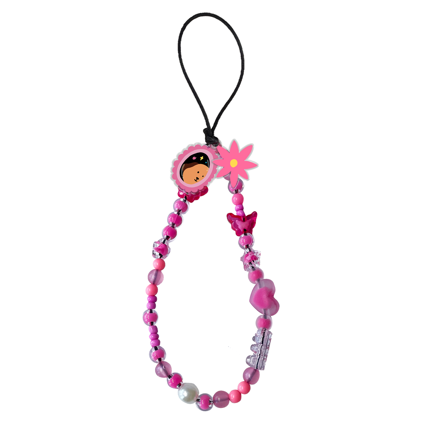 Beaded Strap with Acrylic Charm - Grow and Bloom